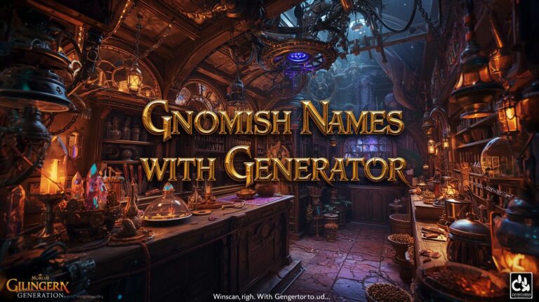 Gnomish Names & Premium Gnomish Name Generator
